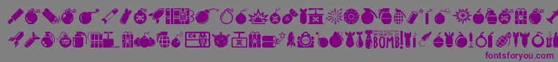Bomb-fontti – violetit fontit harmaalla taustalla