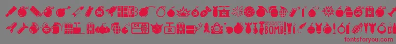 Bomb Font – Red Fonts on Gray Background