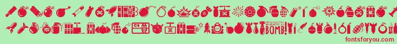 Bomb Font – Red Fonts on Green Background