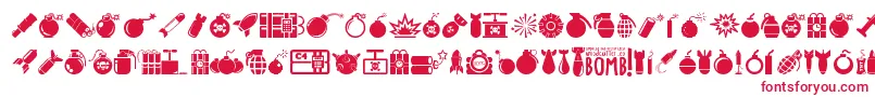 Bomb Font – Red Fonts on White Background