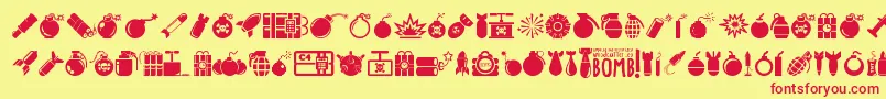 Bomb Font – Red Fonts on Yellow Background