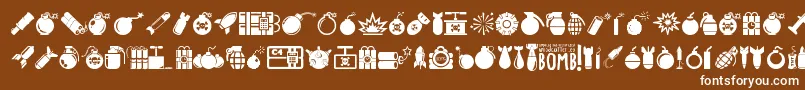 Шрифт Bomb – белые шрифты на коричневом фоне
