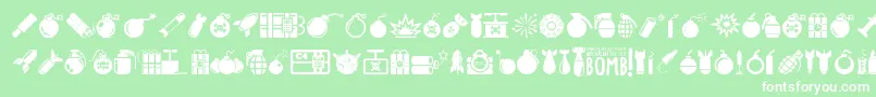 Bomb Font – White Fonts on Green Background