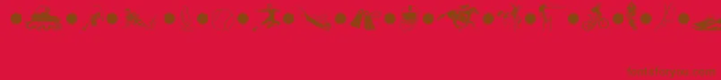 SportsThreeMt Font – Brown Fonts on Red Background