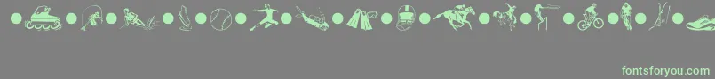 SportsThreeMt Font – Green Fonts on Gray Background