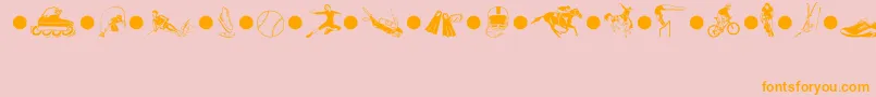 SportsThreeMt-Schriftart – Orangefarbene Schriften auf rosa Hintergrund