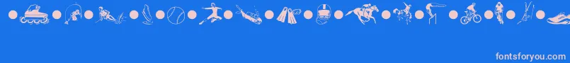 SportsThreeMt Font – Pink Fonts on Blue Background