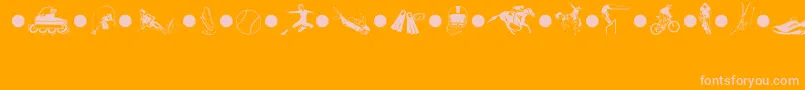 SportsThreeMt Font – Pink Fonts on Orange Background