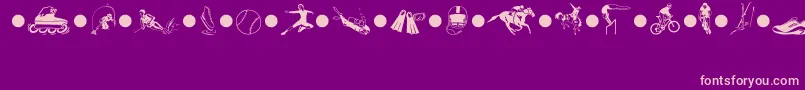 SportsThreeMt Font – Pink Fonts on Purple Background