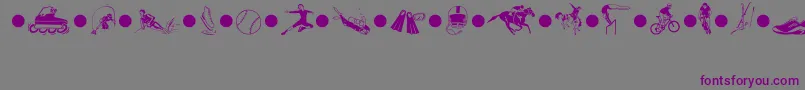 SportsThreeMt Font – Purple Fonts on Gray Background