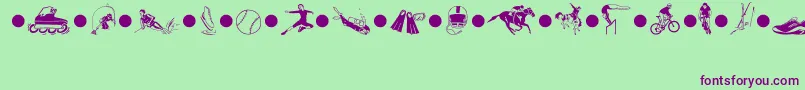 SportsThreeMt Font – Purple Fonts on Green Background