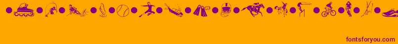 SportsThreeMt Font – Purple Fonts on Orange Background
