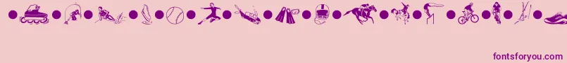 SportsThreeMt Font – Purple Fonts on Pink Background