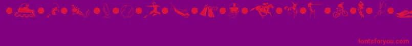 SportsThreeMt Font – Red Fonts on Purple Background