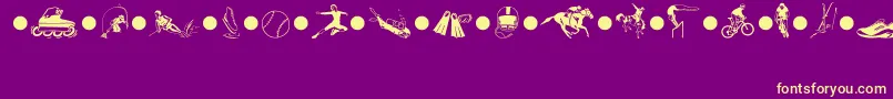 SportsThreeMt Font – Yellow Fonts on Purple Background