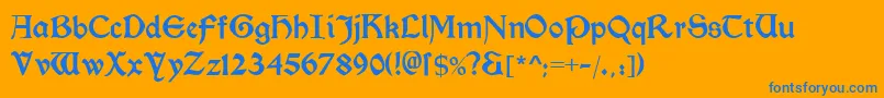 Morrisroman Font – Blue Fonts on Orange Background