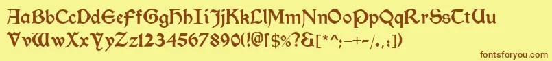 Morrisroman Font – Brown Fonts on Yellow Background