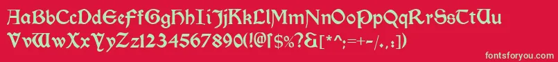 Morrisroman Font – Green Fonts on Red Background