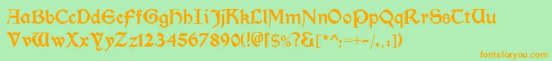 Morrisroman Font – Orange Fonts on Green Background