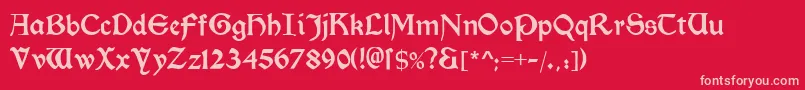 Morrisroman Font – Pink Fonts on Red Background