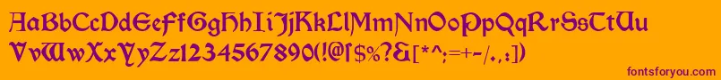 Morrisroman Font – Purple Fonts on Orange Background