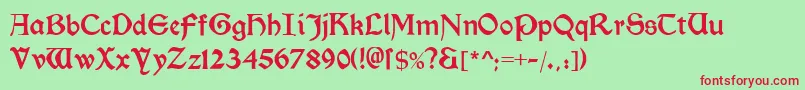 Morrisroman Font – Red Fonts on Green Background