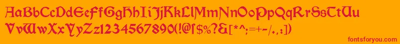 Morrisroman Font – Red Fonts on Orange Background