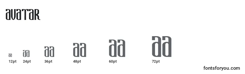 Размеры шрифта Avatar