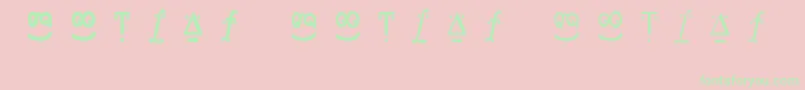 Frankleinfaces Font – Green Fonts on Pink Background