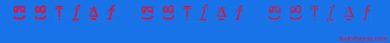 Frankleinfaces Font – Red Fonts on Blue Background