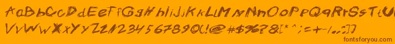 Fonte Crazysk8 – fontes marrons em um fundo laranja