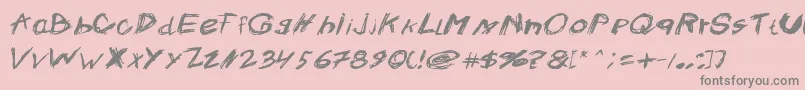 Fonte Crazysk8 – fontes cinzas em um fundo rosa