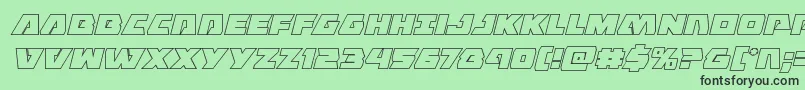 Eaglestrikeoutital Font – Black Fonts on Green Background