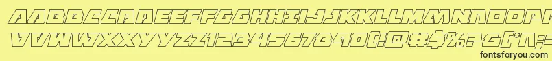 Eaglestrikeoutital Font – Black Fonts on Yellow Background