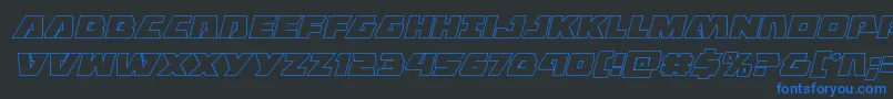 Eaglestrikeoutital Font – Blue Fonts on Black Background