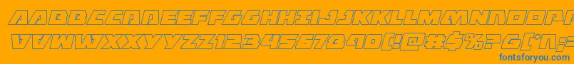 Eaglestrikeoutital Font – Blue Fonts on Orange Background