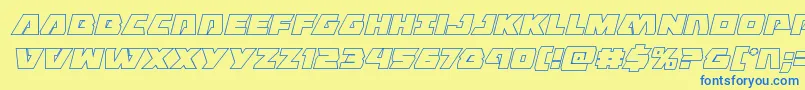 Eaglestrikeoutital Font – Blue Fonts on Yellow Background