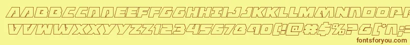 Eaglestrikeoutital Font – Brown Fonts on Yellow Background