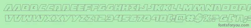 Eaglestrikeoutital Font – Gray Fonts on Green Background