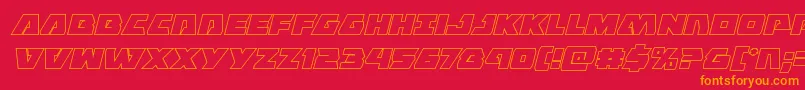 Eaglestrikeoutital Font – Orange Fonts on Red Background
