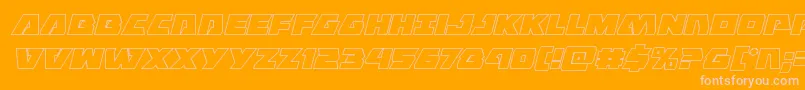 Eaglestrikeoutital-Schriftart – Rosa Schriften auf orangefarbenem Hintergrund