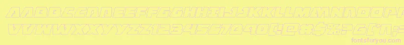 Eaglestrikeoutital Font – Pink Fonts on Yellow Background