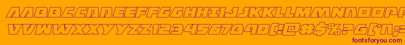 Eaglestrikeoutital Font – Purple Fonts on Orange Background