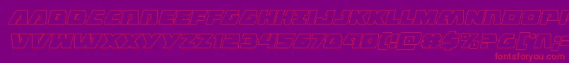 Eaglestrikeoutital Font – Red Fonts on Purple Background