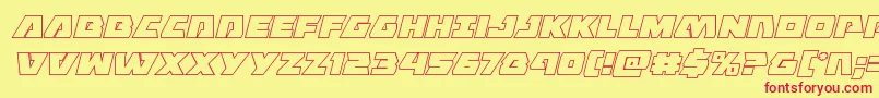 Eaglestrikeoutital Font – Red Fonts on Yellow Background