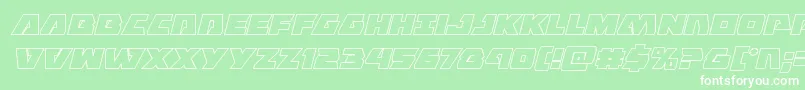 Eaglestrikeoutital-Schriftart – Weiße Schriften auf grünem Hintergrund