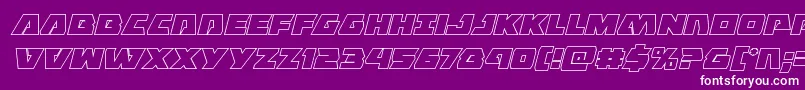 Fonte Eaglestrikeoutital – fontes brancas em um fundo violeta
