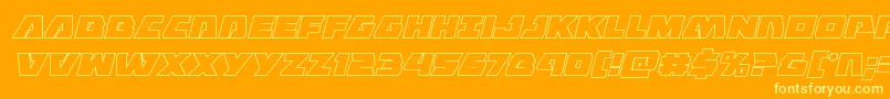 Eaglestrikeoutital Font – Yellow Fonts on Orange Background