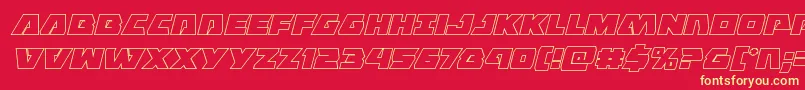 Eaglestrikeoutital Font – Yellow Fonts on Red Background