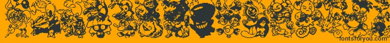 Fonte Pokpix2 – fontes pretas em um fundo laranja